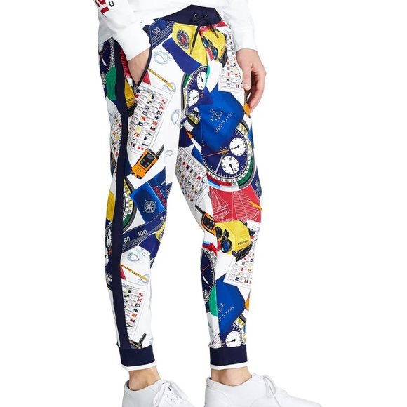 NWT POLO RALPH LAUREN Yacht Print Track Pant L - Picture 1 of 9